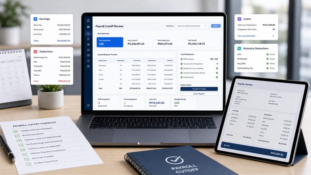 Payroll workflow dashboard interface visual